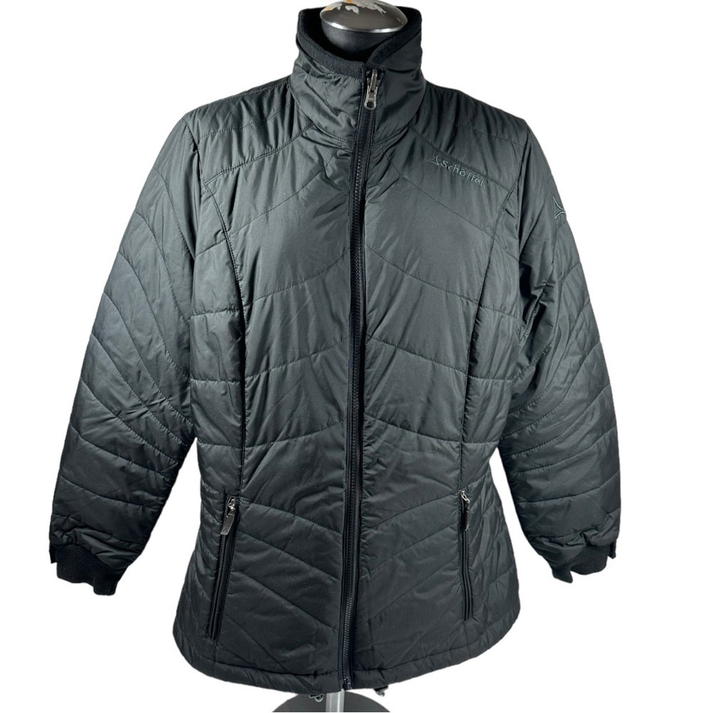 Schoffel Black Jacket Coat Full Zip Front Pockets Women's US XL?